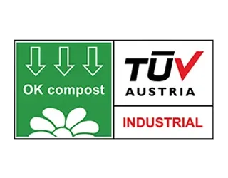 OK compost INDUSTRIAL certification for industrial compostable packaging