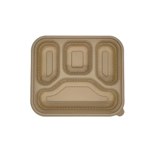 4 Compartments Compostable Food Container - with lids